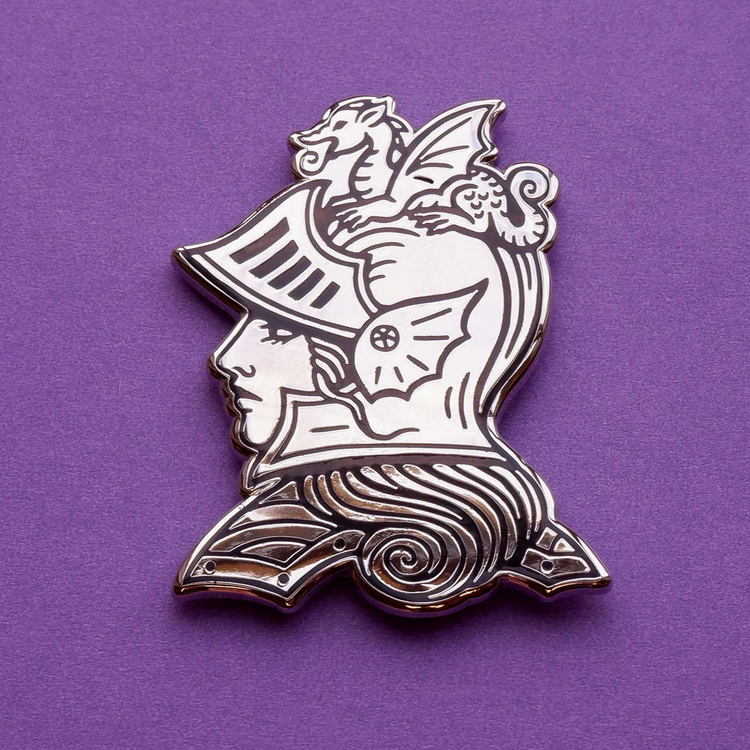 Lady Knight Enamel Pin - Cantrip Candles