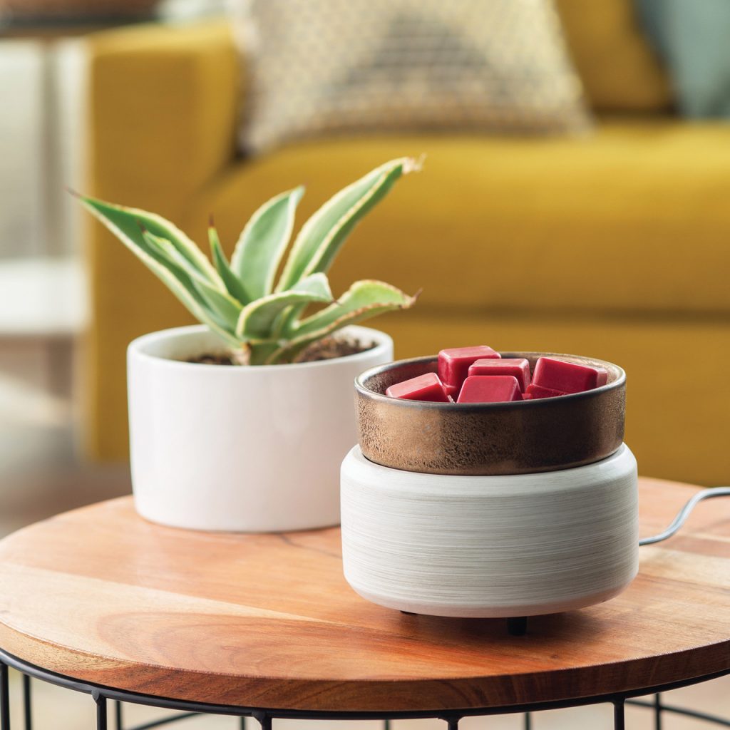 Fragrance Warmer - White Washed Bronze 2-in-1 - Cantrip Candles