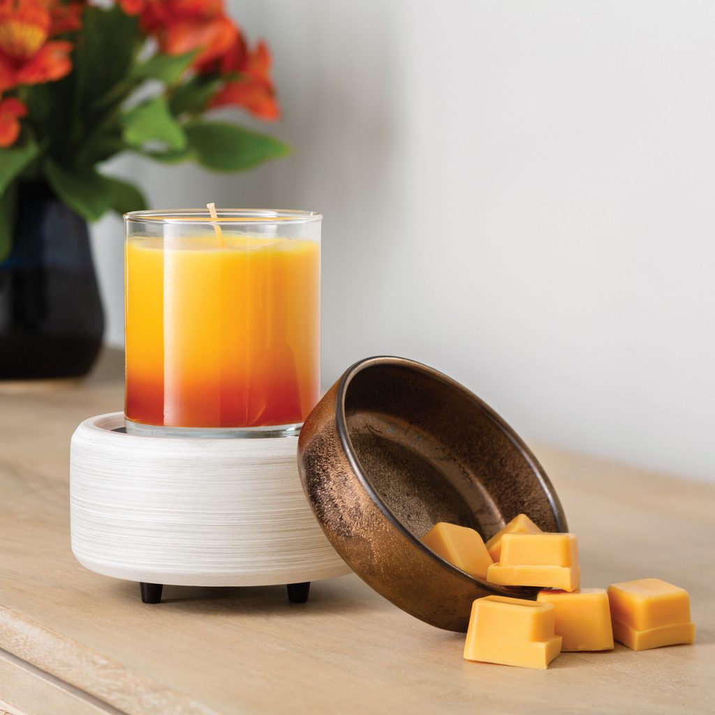 Fragrance Warmer - White Washed Bronze 2-in-1 - Cantrip Candles