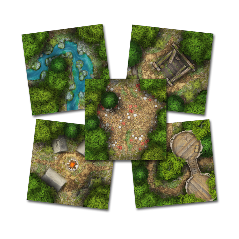 Map Tiles: Forest - Cantrip Candles