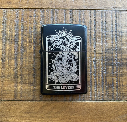 The Lovers: Tarot Engraved Flip-Top Windproof Lighter - Cantrip Candles