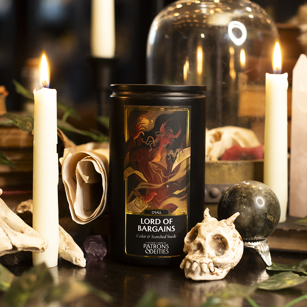 D'Jall, Lord of Bargains Soy Wax Candle | Cantrip Candles D'Jall, Lord of Bargains Soy Wax Candle | Cantrip Candles