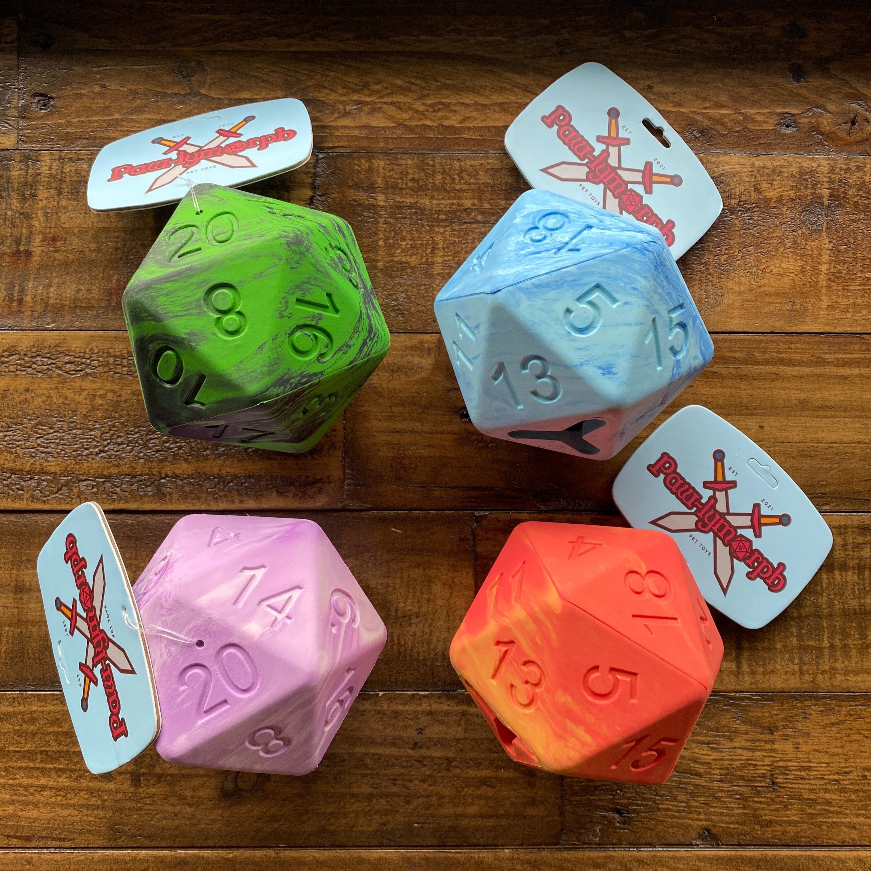 D20 Paw-lymorph Dog Chew Toy - Barbarian Strength - Cantrip Candles
