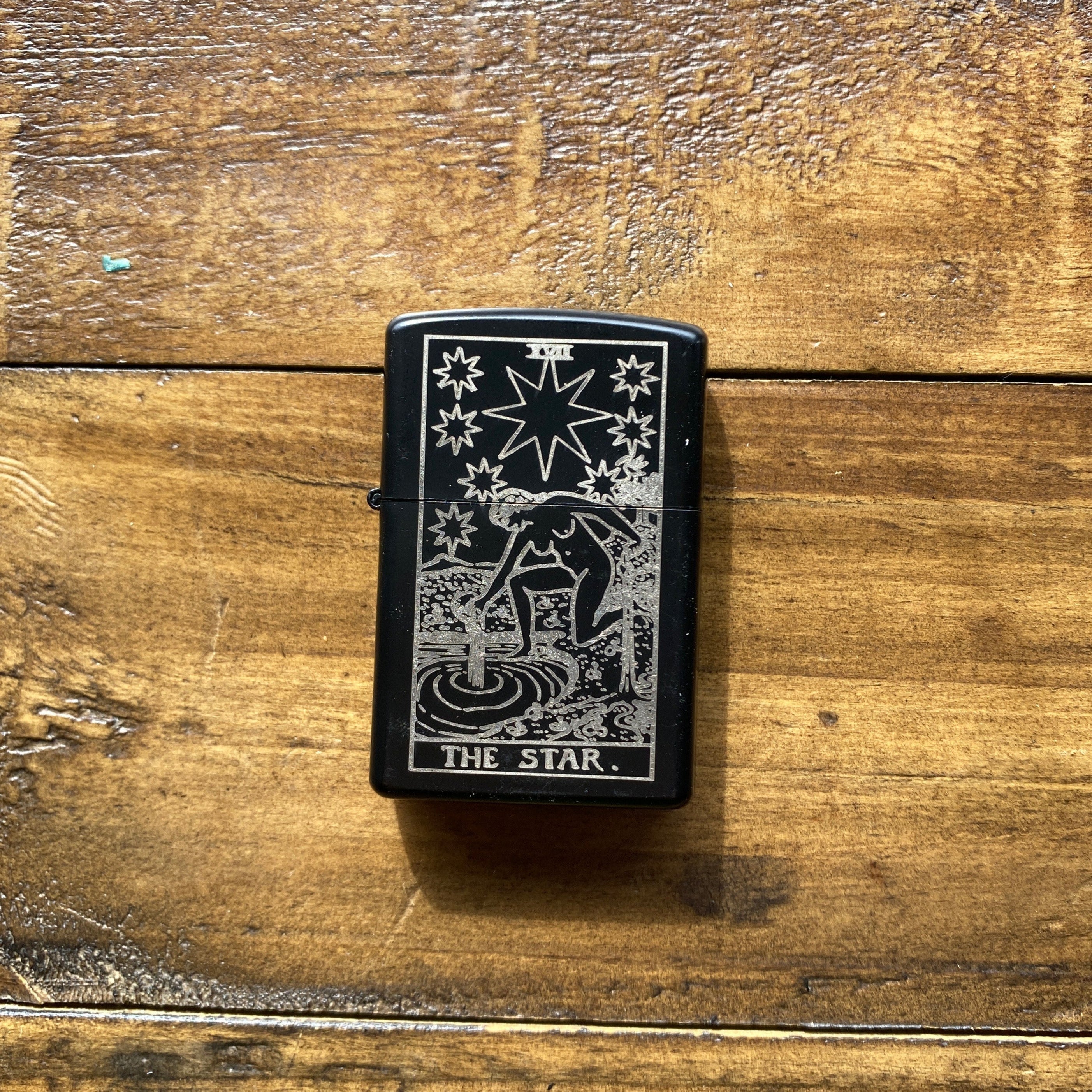 The Star: Tarot Engraved Flip-Top Windproof Lighter - Cantrip Candles