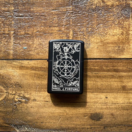 Wheel of Fortune: Tarot Engraved Flip-Top Windproof Lighter