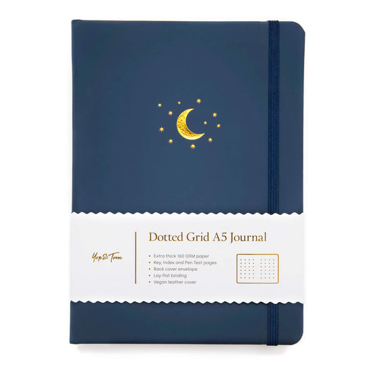 Moon and Stars Dot Grid Journal - Cantrip Candles