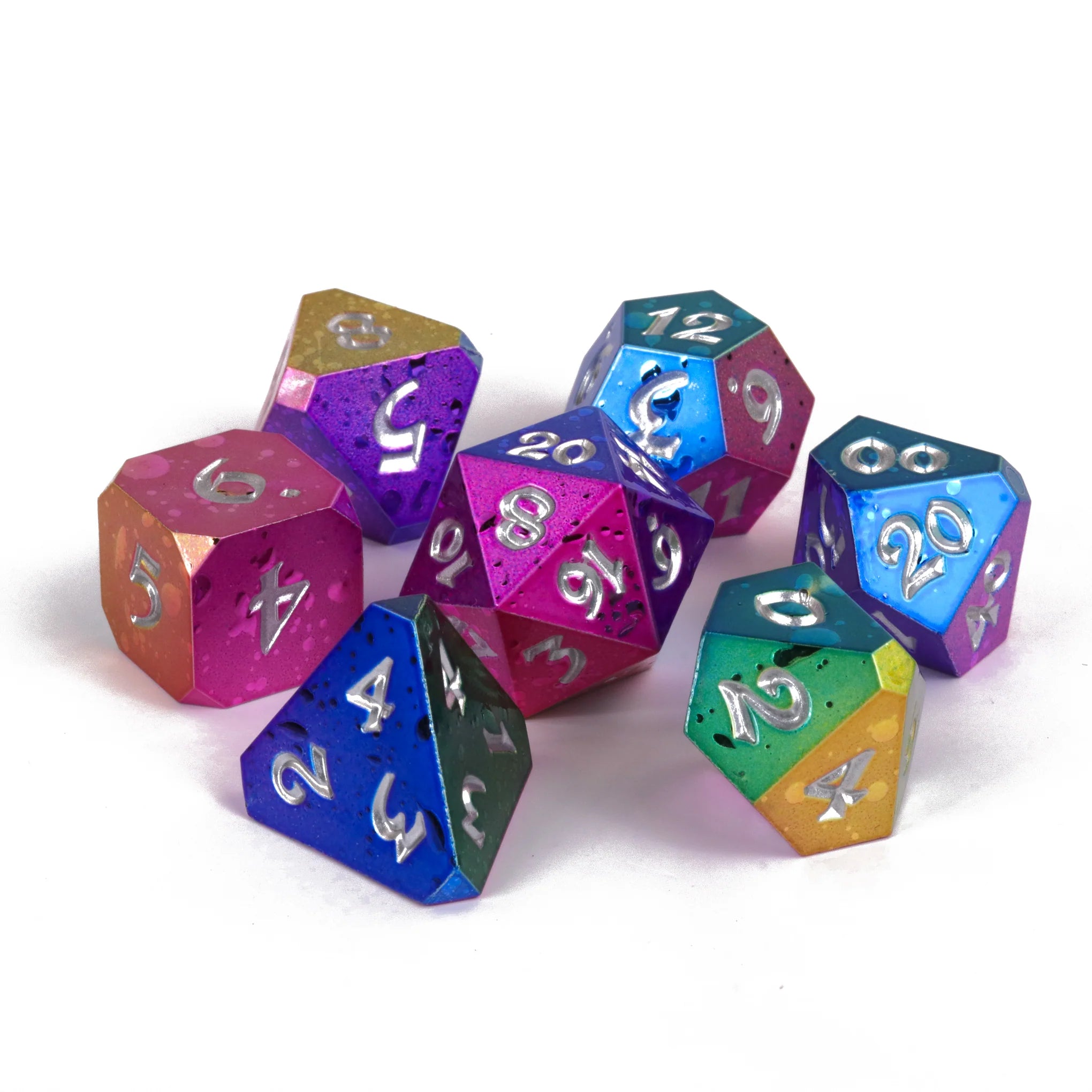 Nebula Rainbow 7 pc Dice Set - Cantrip Candles