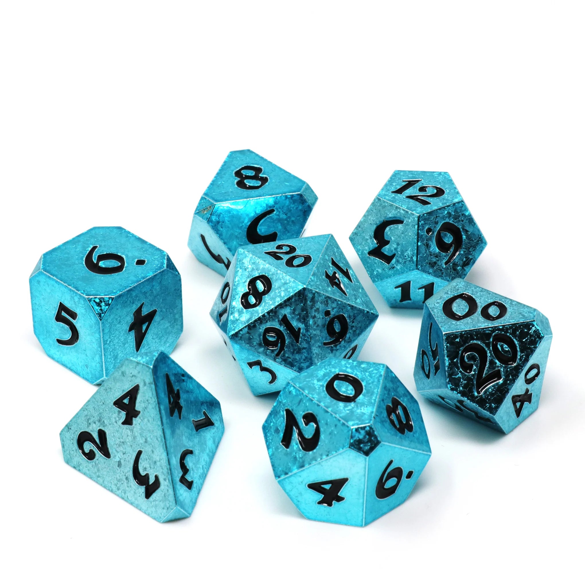 Glacial Requiem 7 pc Dice Set - Cantrip Candles