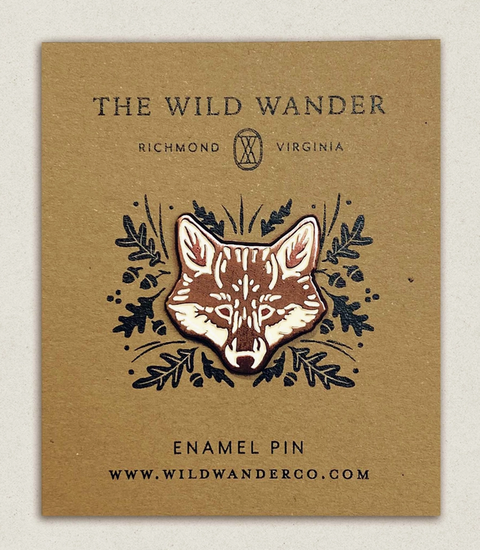 Red Fox Enamel Pin - Cantrip Candles