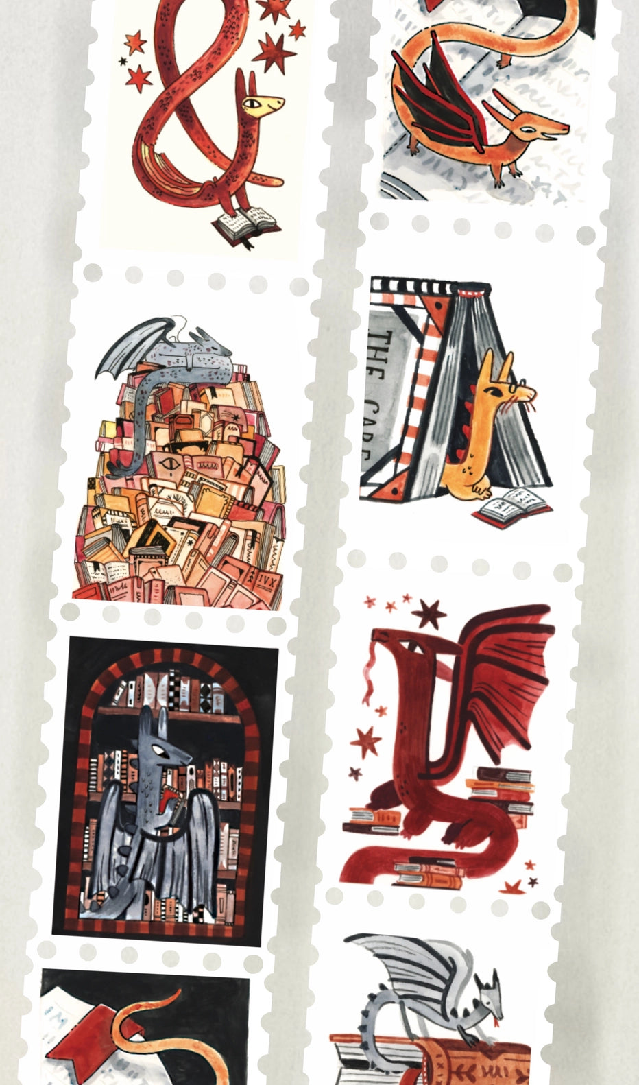 Book Wyrm Stamp Washi Tape