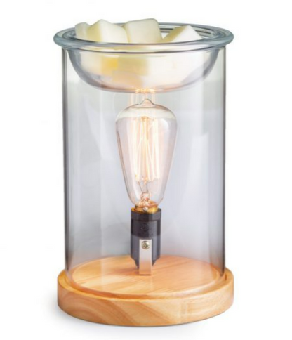 Fragrance Warmer - Wood & Glass Vintage Bulb Illumination - Cantrip Candles