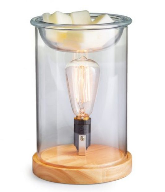 Fragrance Warmer - Wood & Glass Vintage Bulb Illumination - Cantrip Candles