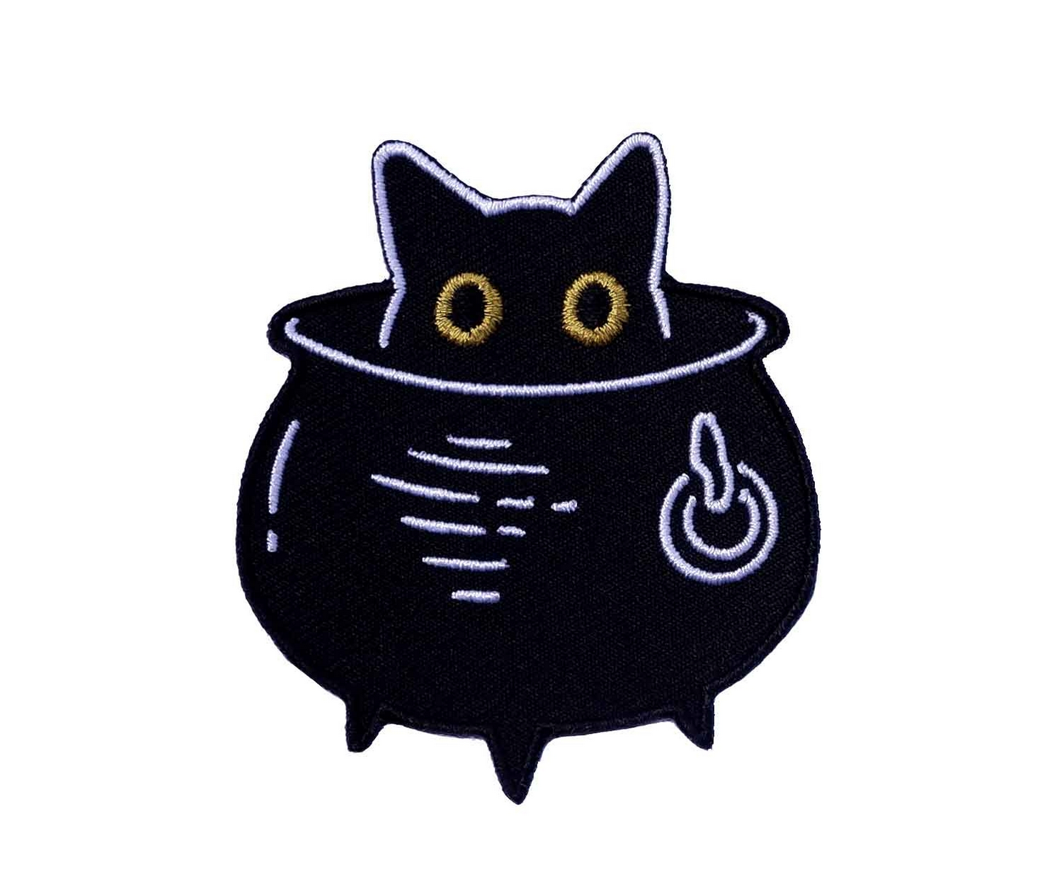 Cauldron Cat Embroidered Patch - Cantrip Candles