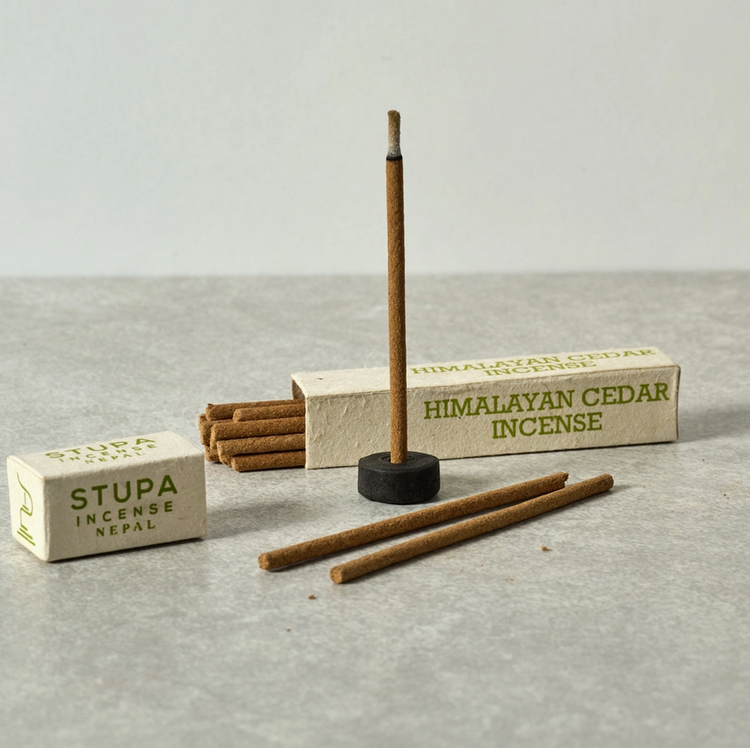 Cedar Incense Sticks & Holder