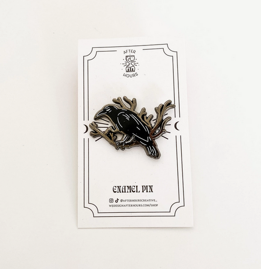 Crow Enamel Pin