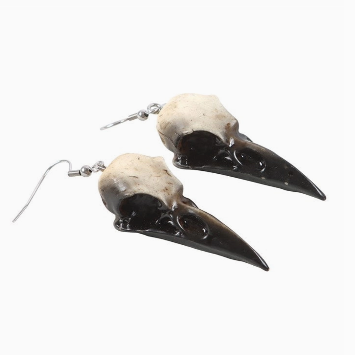 Resin Crow Skull Earrings - Cantrip Candles