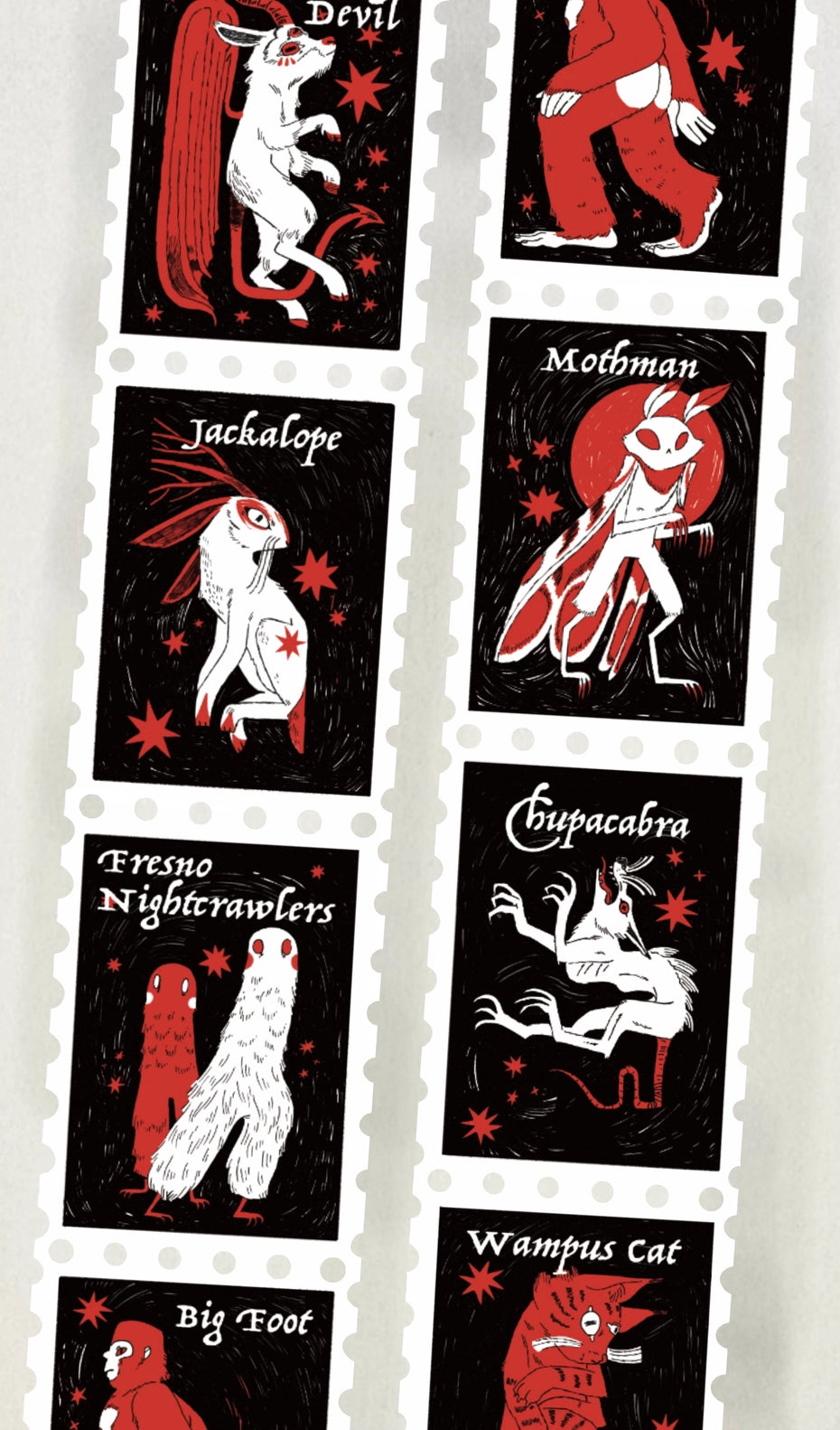 Cryptids Stamp Washi Tape