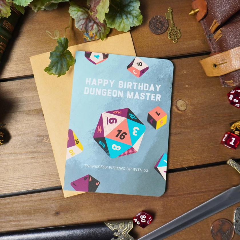 Dungeon Master Happy Birthday Card - Cantrip Candles