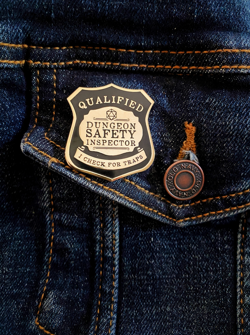 Dungeon Safety Inspector Enamel Pin - Cantrip Candles