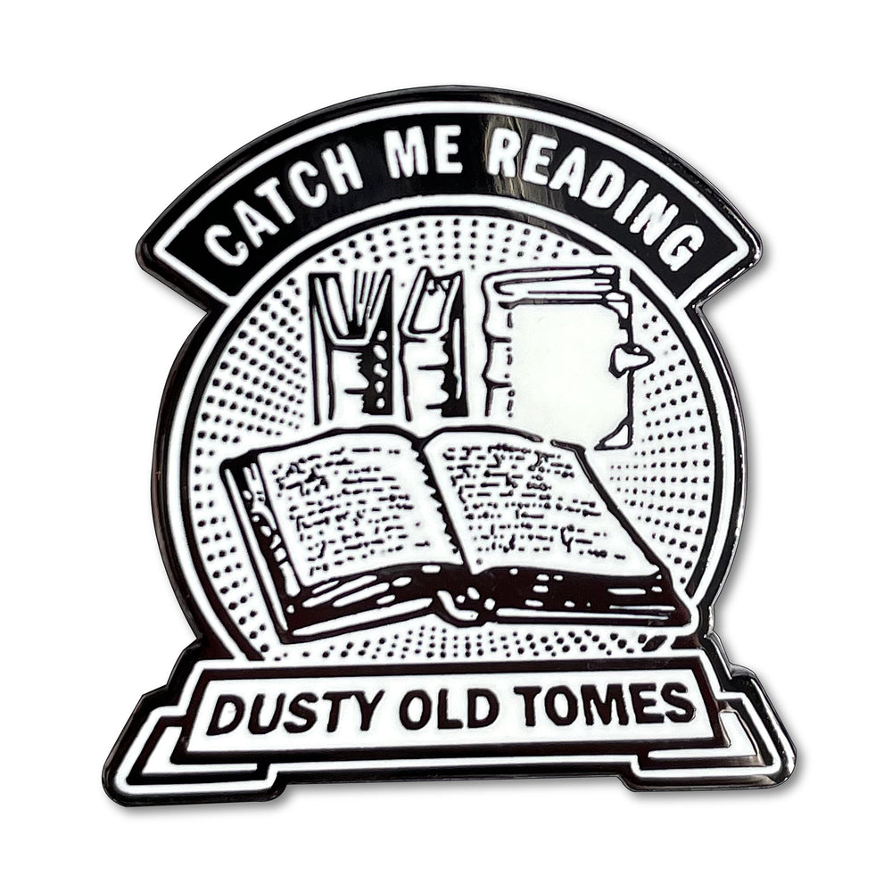 Dusty Old Tomes Enamel Pin - Cantrip Candles