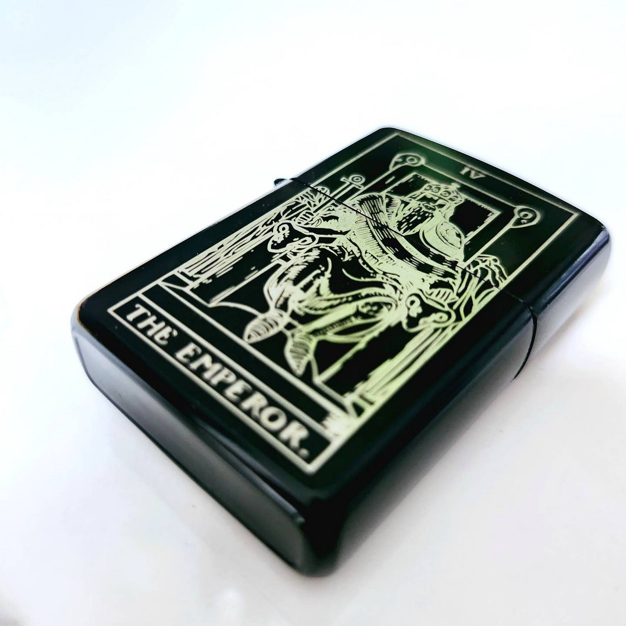 The Emperor: Tarot Engraved Flip-Top Windproof Lighter - Cantrip Candles