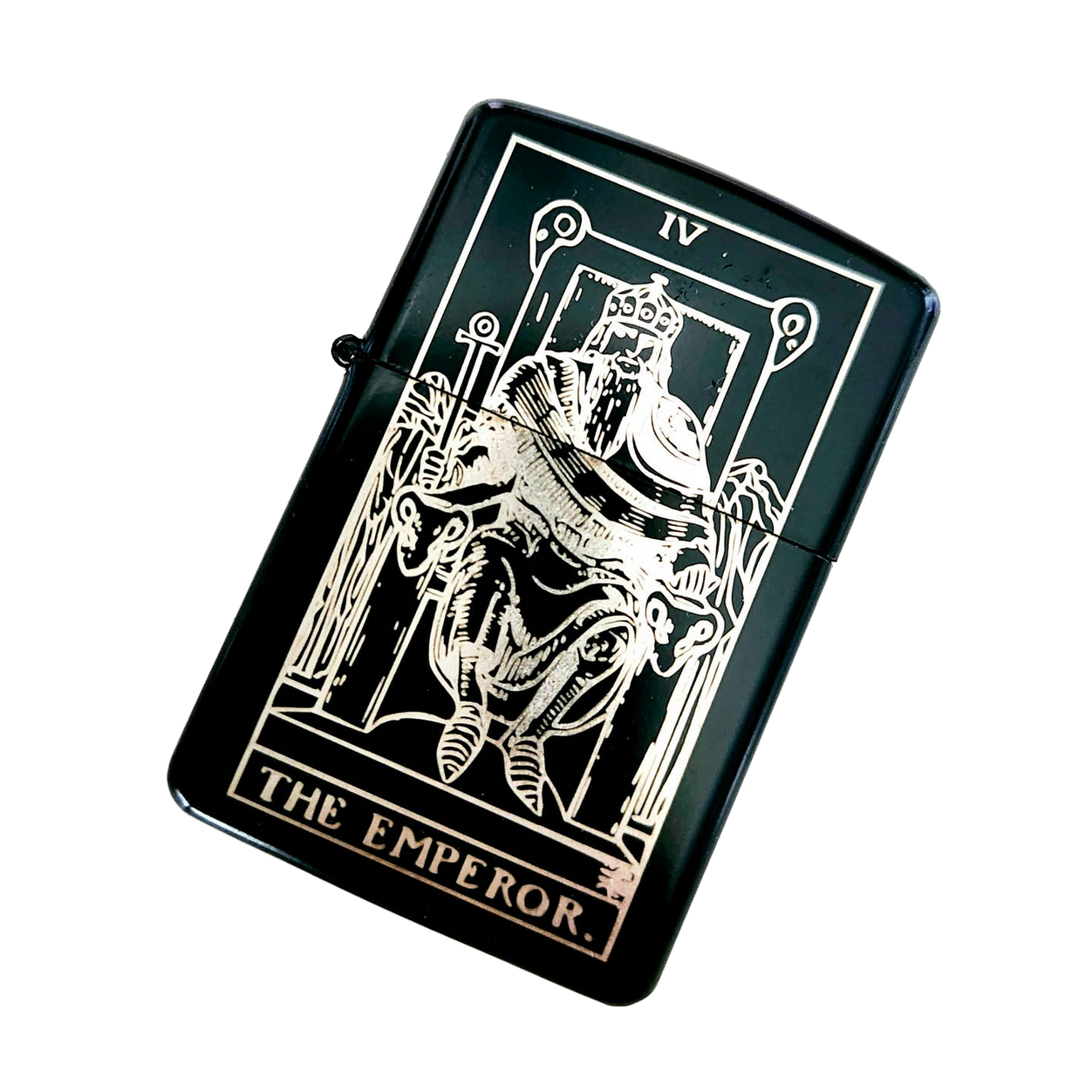 The Emperor: Tarot Engraved Flip-Top Windproof Lighter - Cantrip Candles
