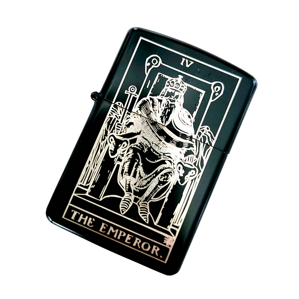 The Emperor: Tarot Engraved Flip-Top Windproof Lighter - Cantrip Candles