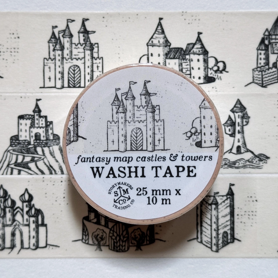 Fantasy Map Castles Washi Tape - Cantrip Candles