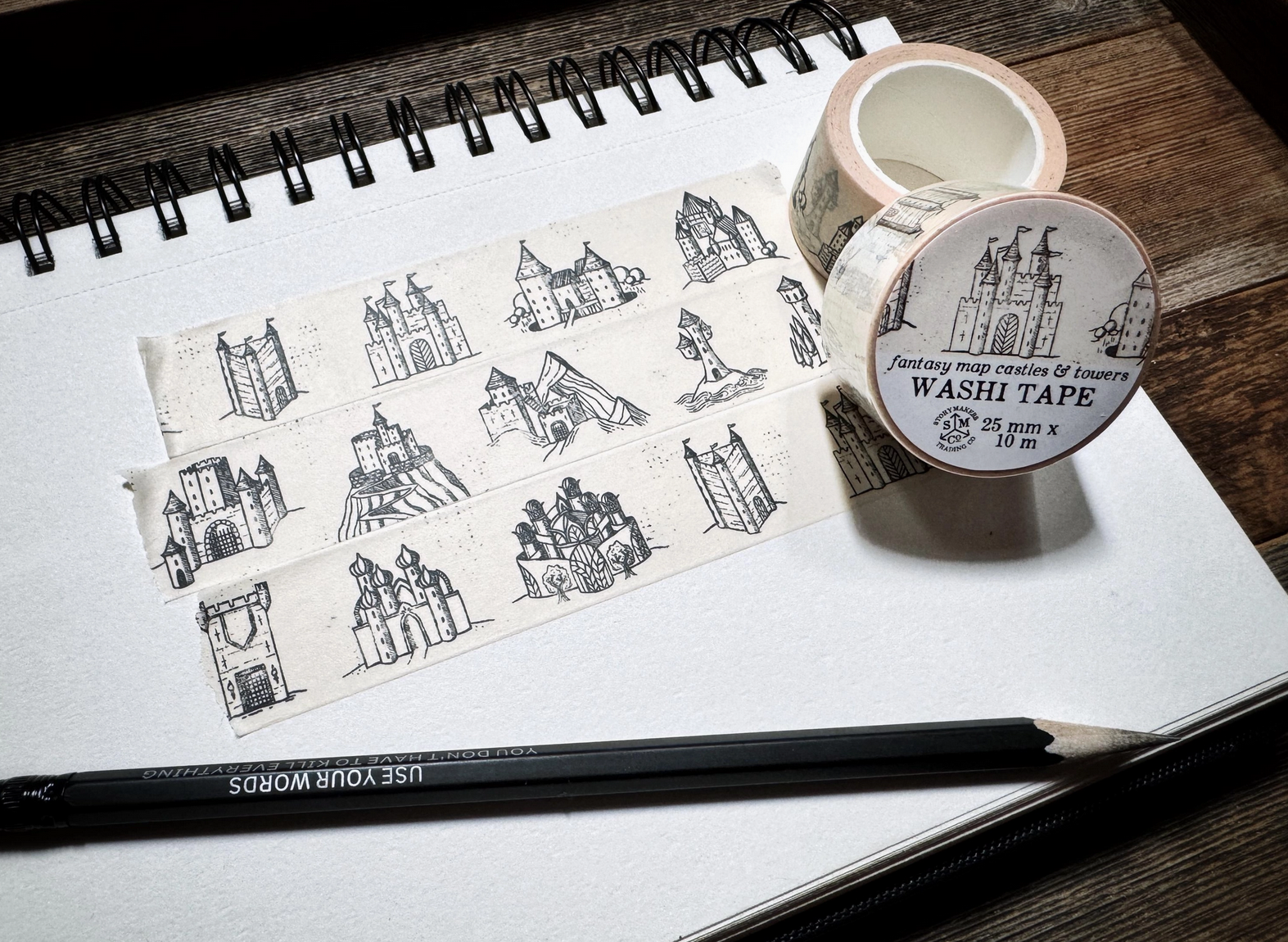Fantasy Map Castles Washi Tape - Cantrip Candles