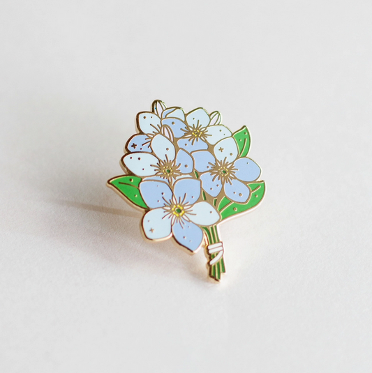 Forget-Me-Not Enamel Pin - Cantrip Candles