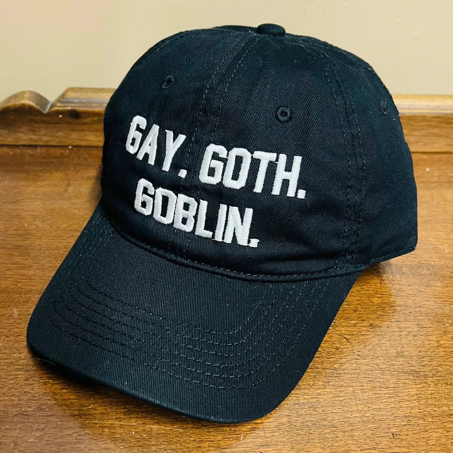 Gay Goth Goblin Baseball Hat - Cantrip Candles