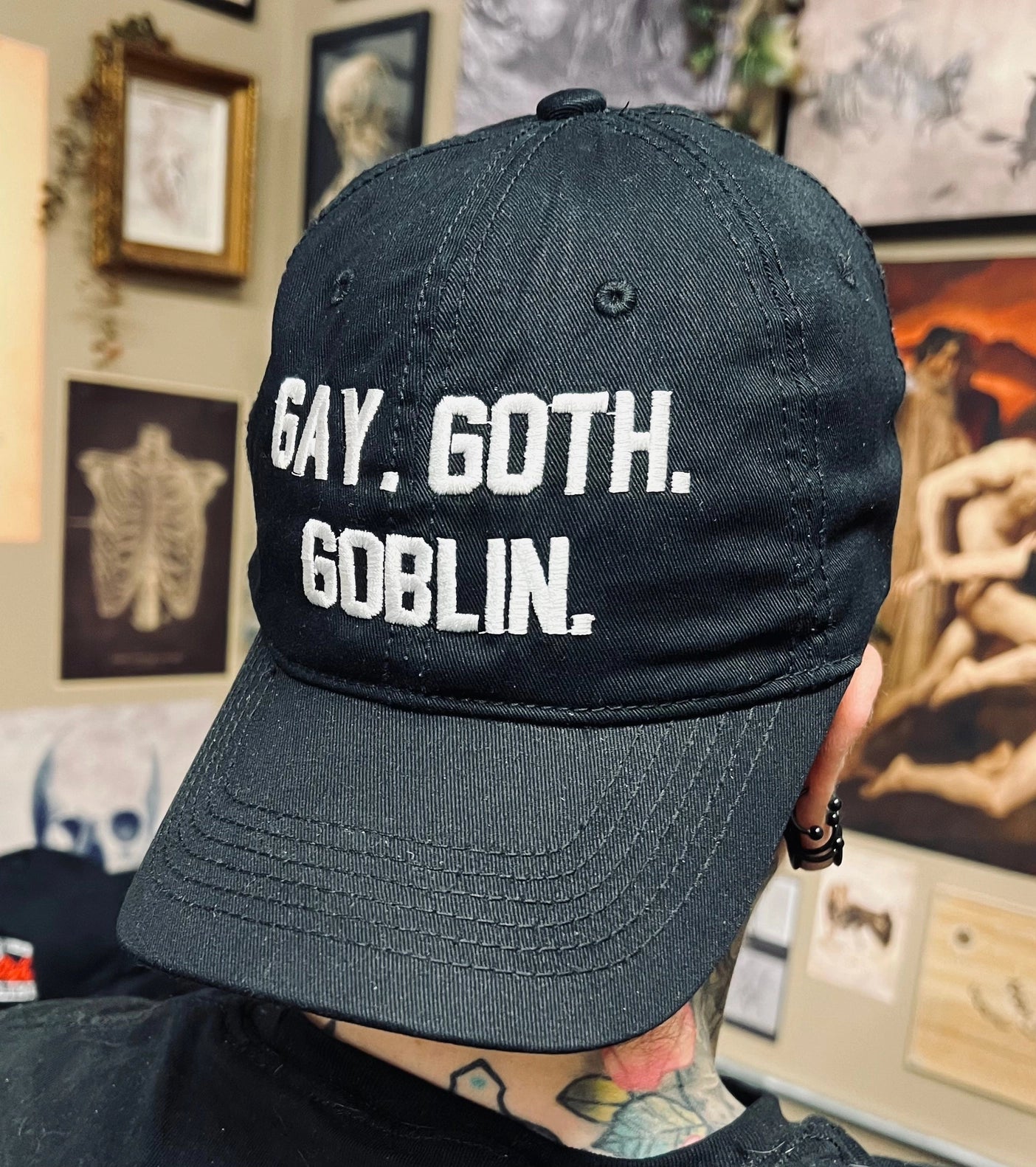 Gay Goth Goblin Baseball Hat - Cantrip Candles
