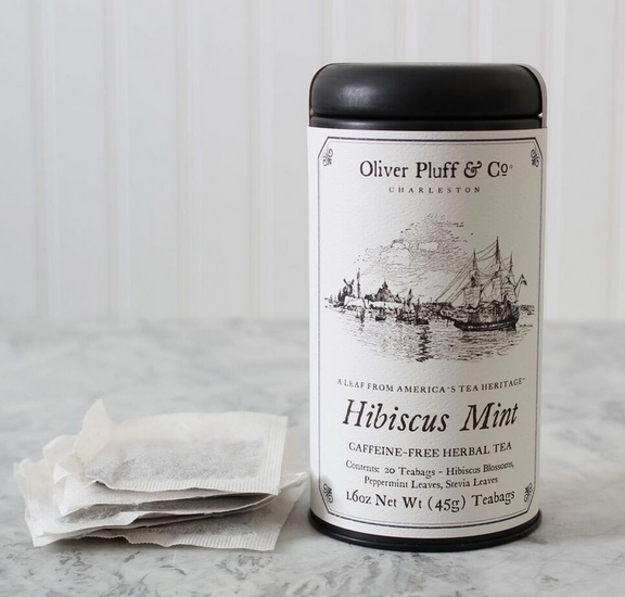 Hibiscus Mint Tea Bags in Signature Tin Cantrip Candles