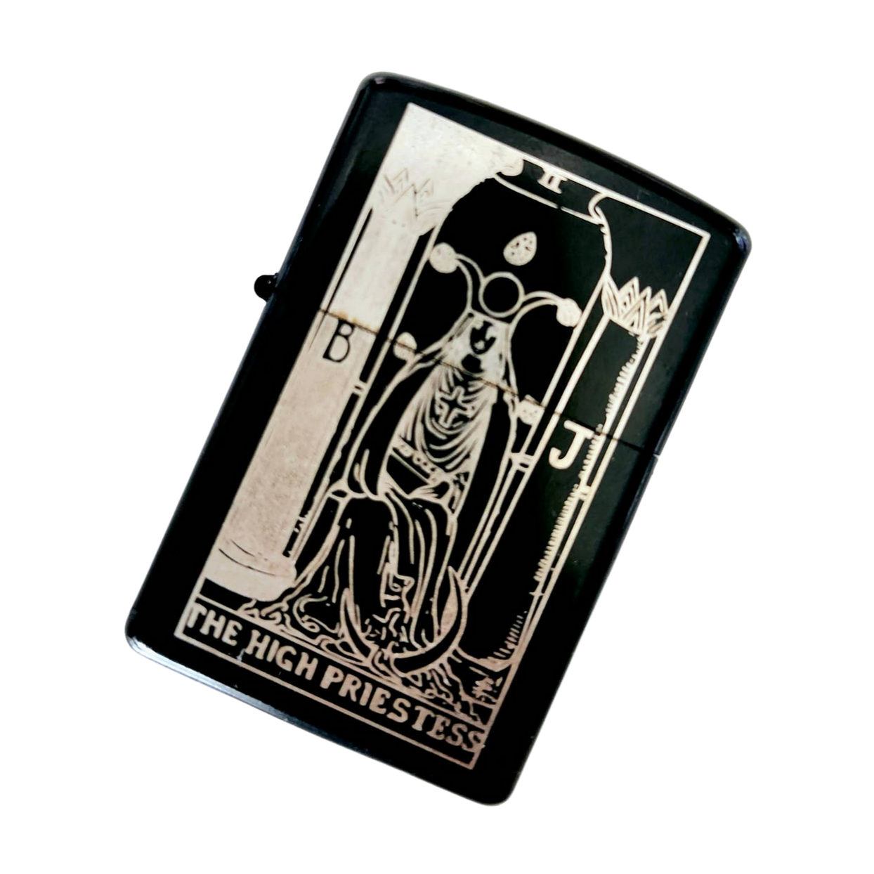 The High Priestess: Tarot Engraved Flip-Top Windproof Lighter - Cantrip Candles