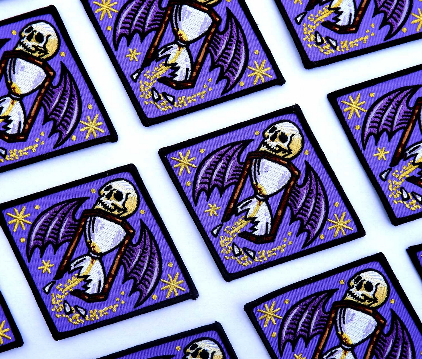 Death's Hourglass Embroidered Patch - Cantrip Candles