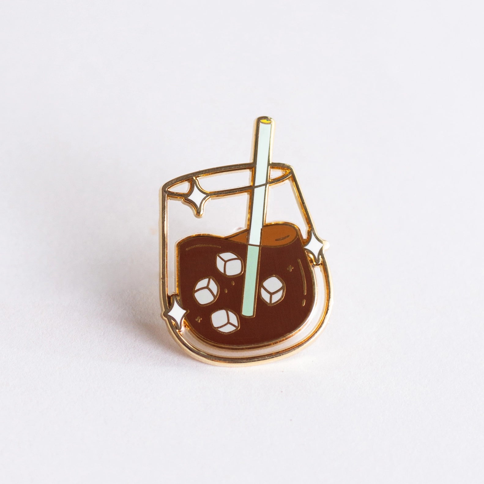Iced Coffee Enamel Pin - Cantrip Candles