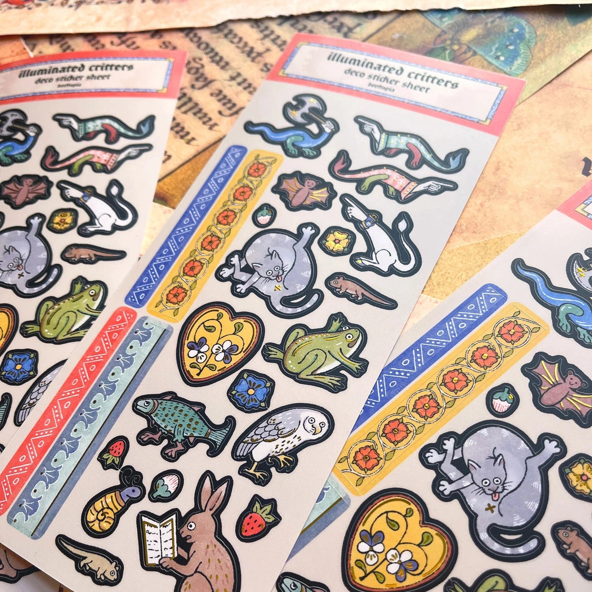 Illuminated Critters Foiled Sticker Sheet - Cantrip Candles