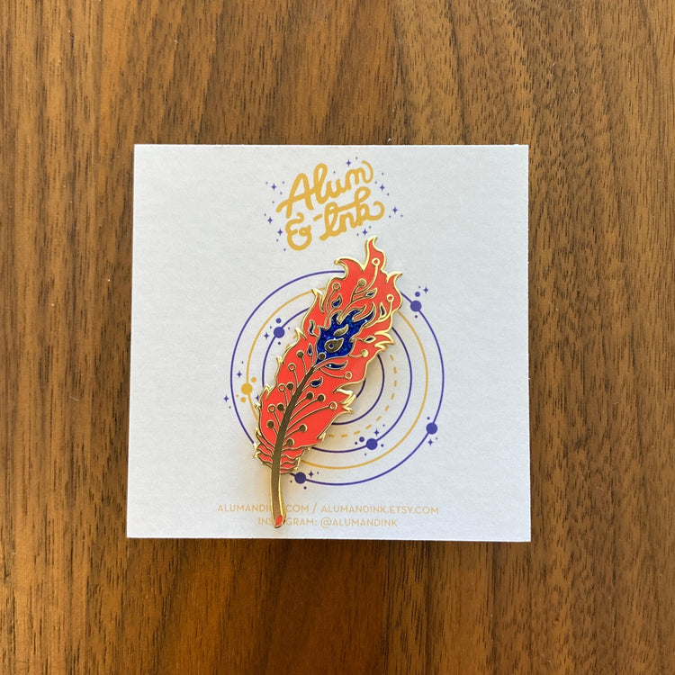 Phoenix Feather Enamel Pin