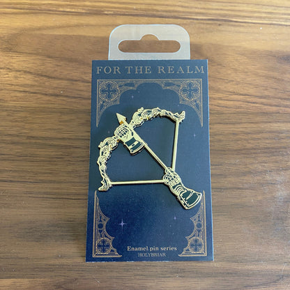 Weapon Enamel Pin - Bow & Arrow - Cantrip Candles