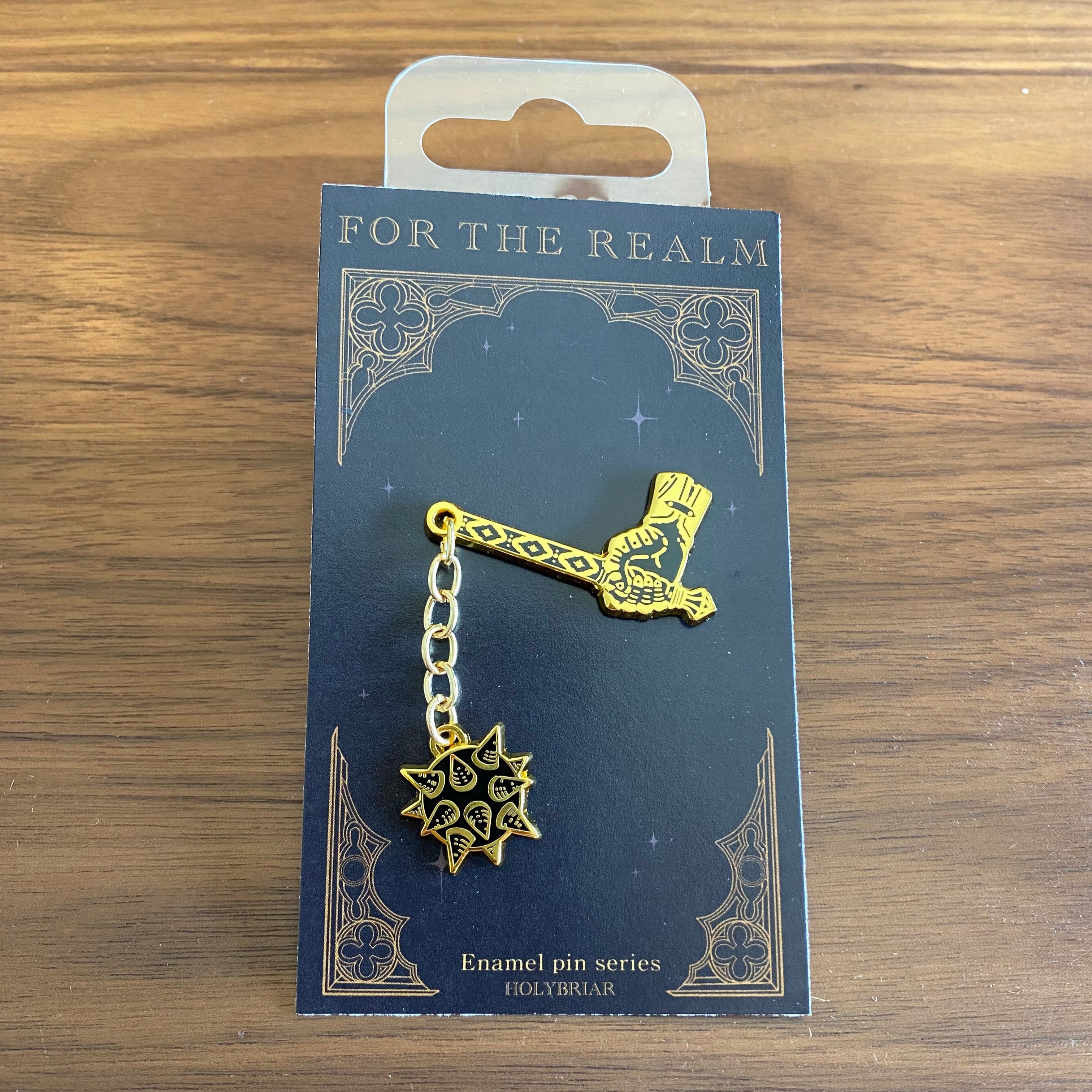 Weapon Enamel Pin - Flail - Cantrip Candles