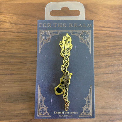 Weapon Enamel Pin - Magic Staff - Cantrip Candles