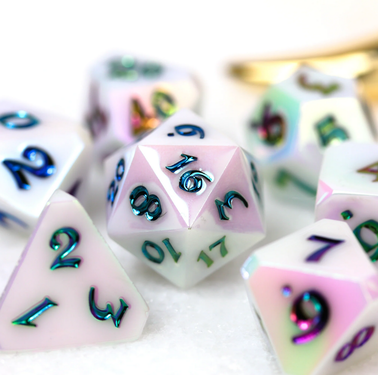 Infinite Aspiration 7 pc Dice Set - Cantrip Candles