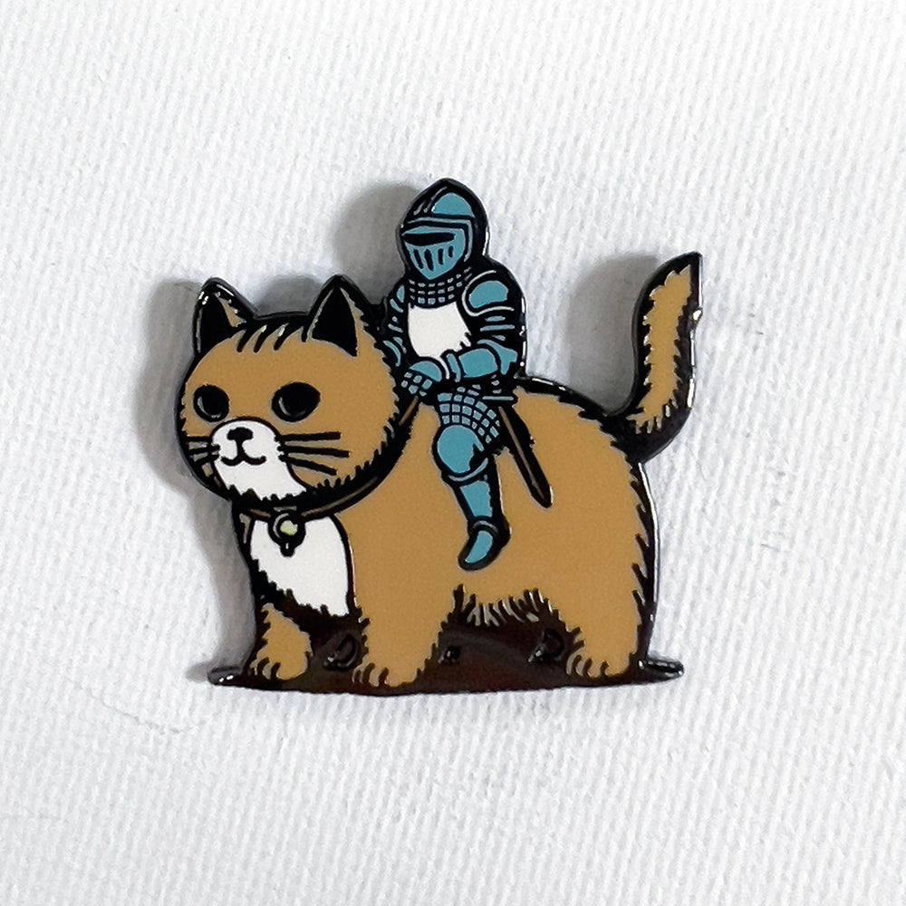 Cat Knight Enamel Pin - Cantrip Candles
