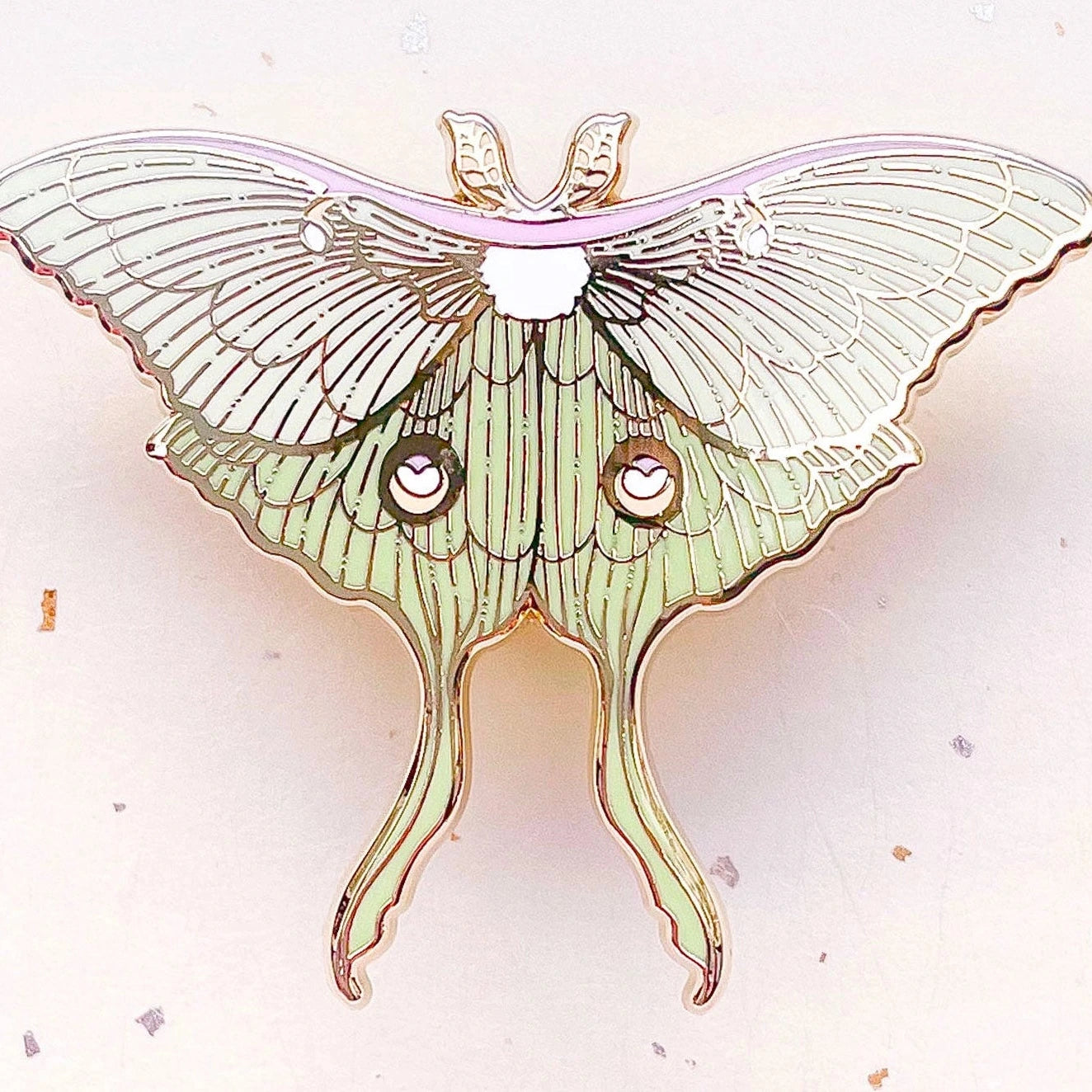 Luna Moth Enamel Pin - Cantrip Candles
