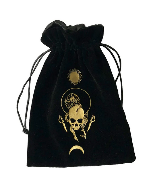 Marigold Skull Dice Bag & Tarot Pouch - Cantrip Candles