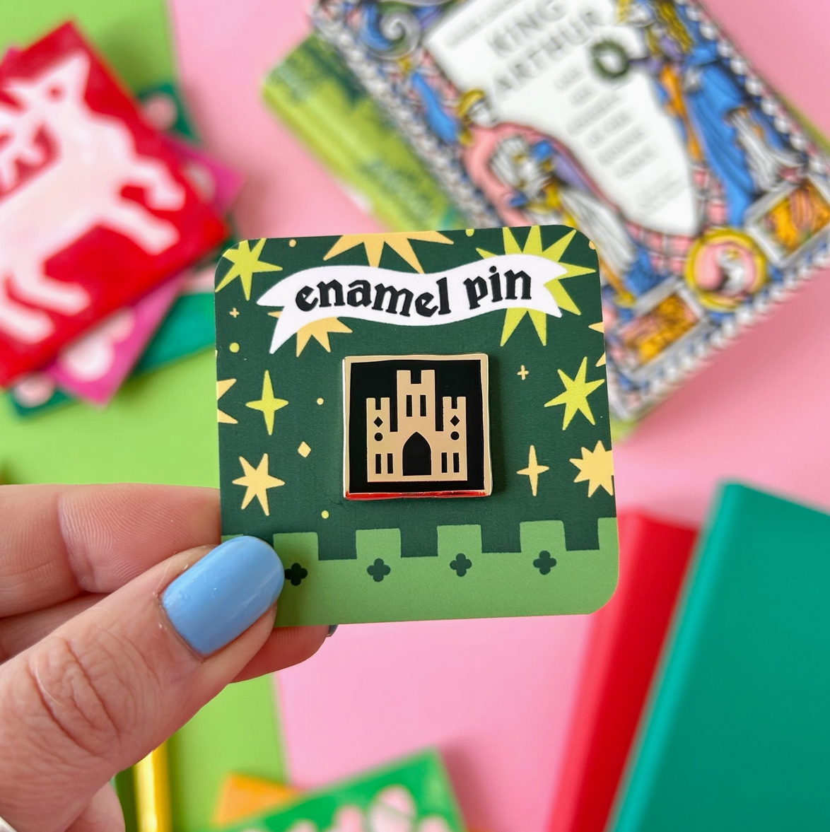 Medieval Abbey Enamel Pin - Cantrip Candles