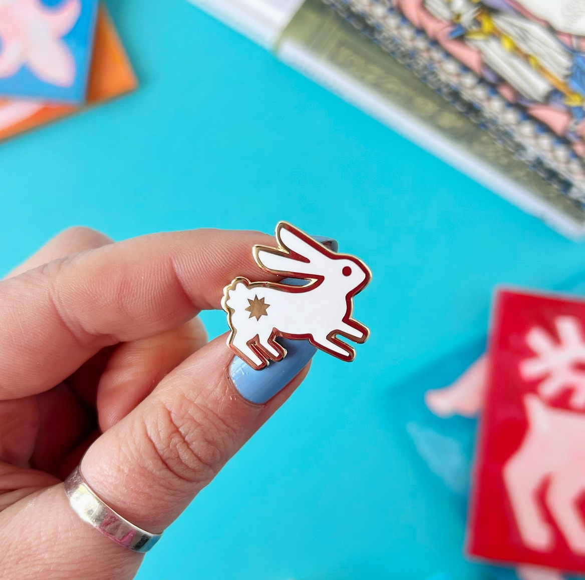 Medieval Bunny Enamel Pin - Cantrip Candles