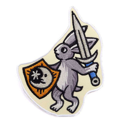 Medieval Warrior Rabbit Embroidered Patch - Cantrip Candles