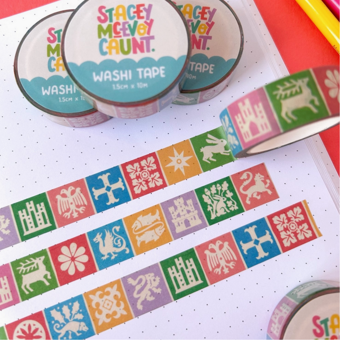 Medieval Tiles Washi Tape - Cantrip Candles