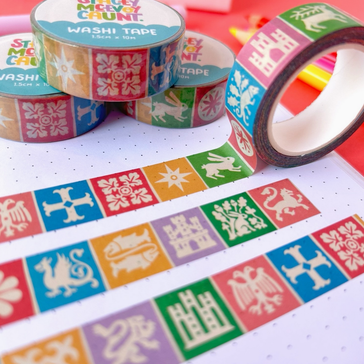 Medieval Tiles Washi Tape - Cantrip Candles